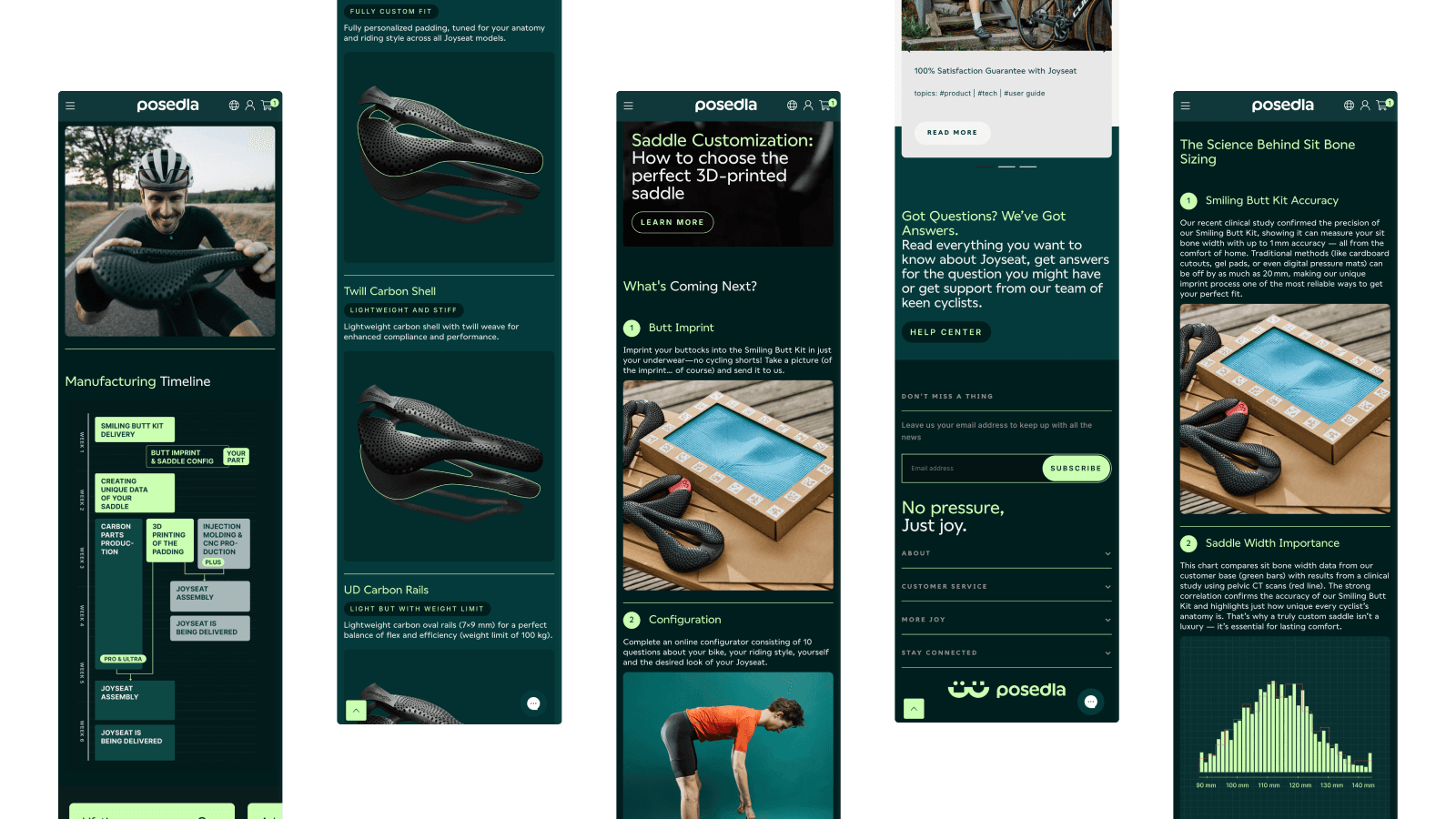 Posedla mobilní design šablony s responzivním rozhraním e-shopu pro cyklistická sedla
